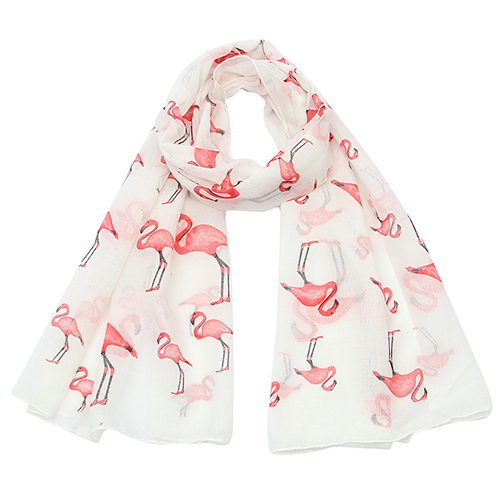 Wholesale flamingo print shawl polyester scarf