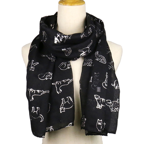 Wholesale cat hot silver warm scarf china