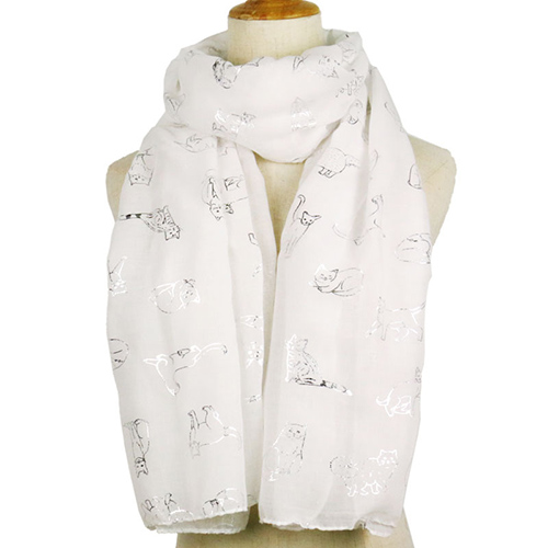 Wholesale cat hot silver warm scarf china