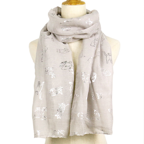 Wholesale cat hot silver warm scarf china