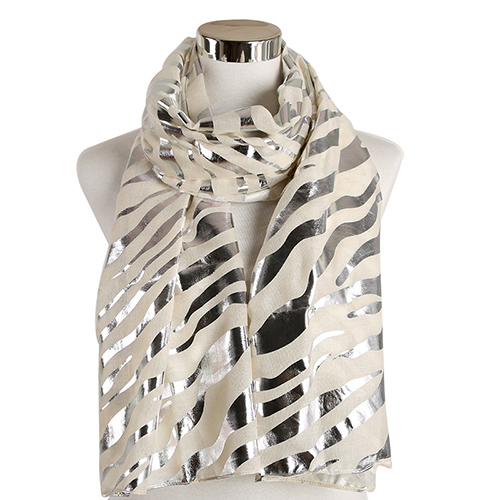 Wholesale zebra print hot stamping scarf for women