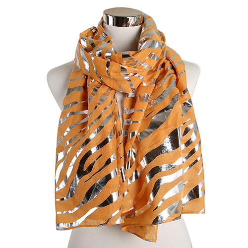Wholesale zebra print hot stamping scarf for women