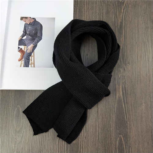 Knitted double sided solid color warm scarf