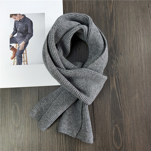 Knitted double sided solid color warm scarf