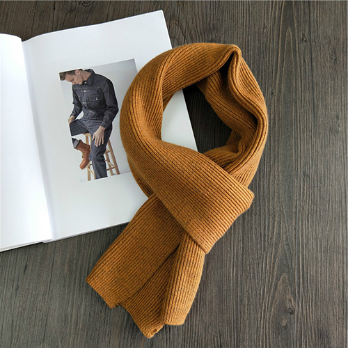 Knitted double sided solid color warm scarf