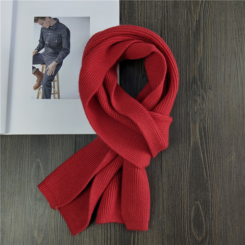 Knitted double sided solid color warm scarf
