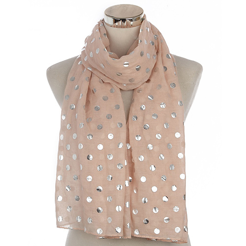 Cotton metal polka dot hot stamping scarf wholesale
