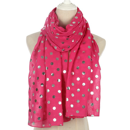 Cotton metal polka dot hot stamping scarf wholesale