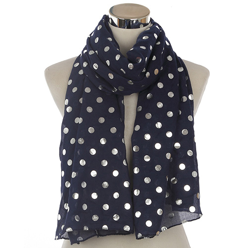 Cotton metal polka dot hot stamping scarf wholesale