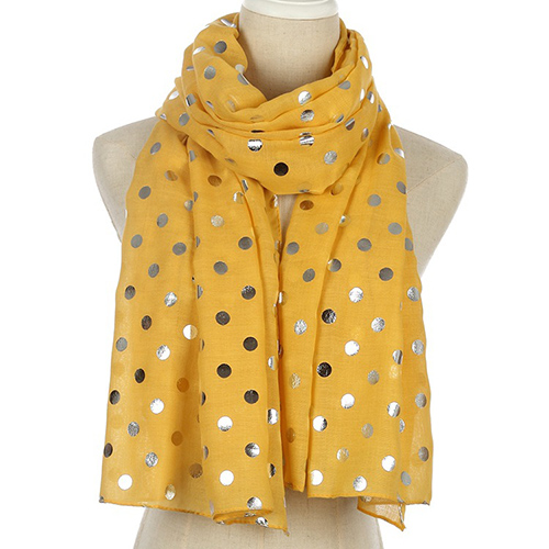 Cotton metal polka dot hot stamping scarf wholesale
