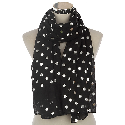Cotton metal polka dot hot stamping scarf wholesale
