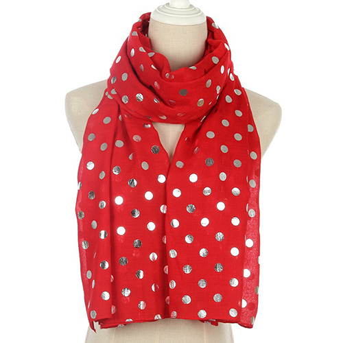 Cotton metal polka dot hot stamping scarf wholesale