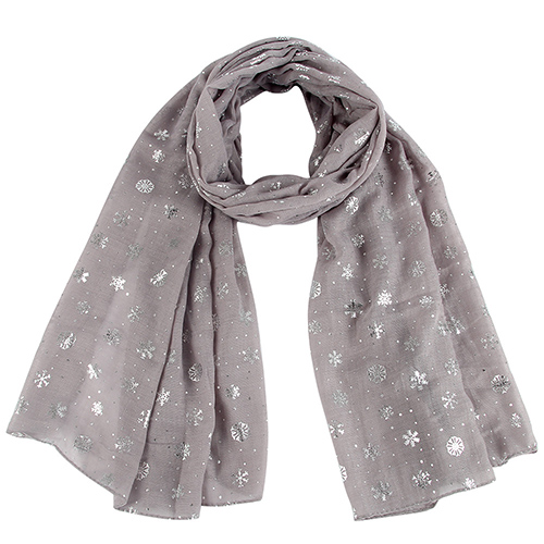 Winter birthday snowflake gilded cotton scarf