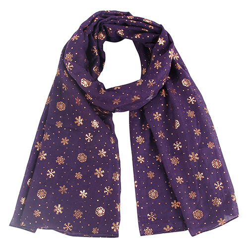 Winter birthday snowflake gilded cotton scarf