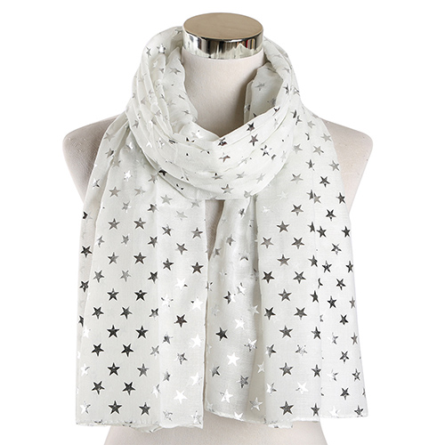 Ladies star print pattern scarf wholesale