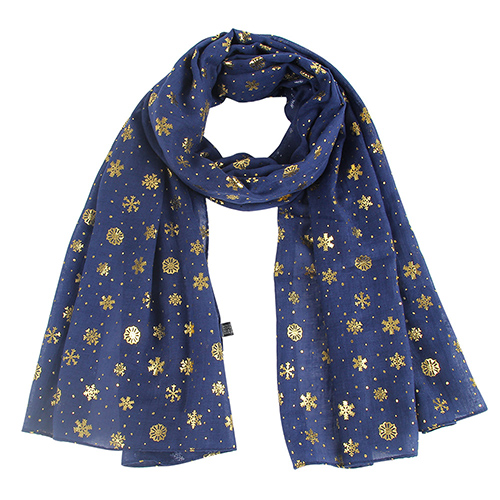 Winter birthday snowflake gilded cotton scarf