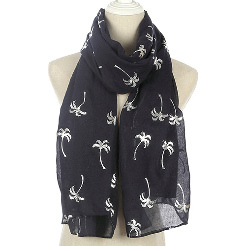 Wholesale bronzing coconut tree sunscreen print scarf