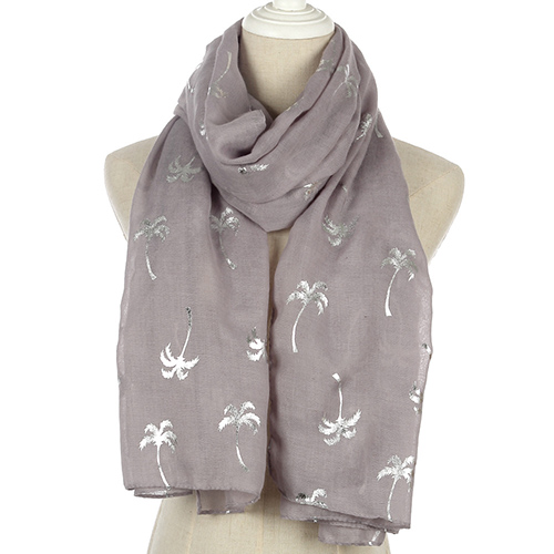Wholesale bronzing coconut tree sunscreen print scarf