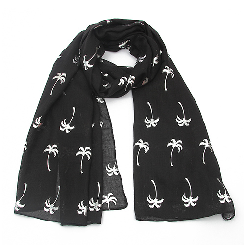 Wholesale bronzing coconut tree sunscreen print scarf
