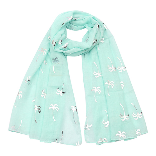 Wholesale bronzing coconut tree sunscreen print scarf