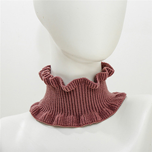 Pure color long knitted bib warm scarf