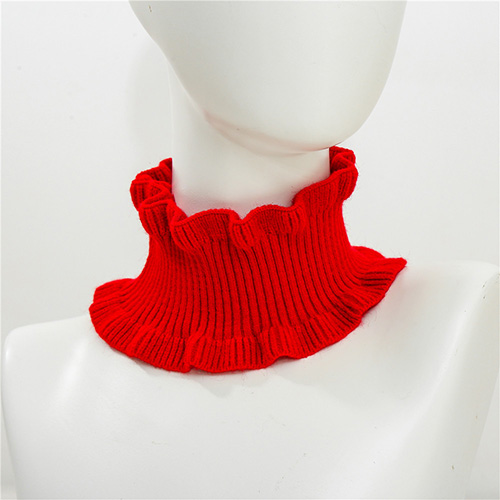 Pure color long knitted bib warm scarf