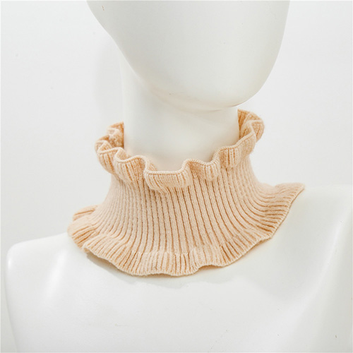 Pure color long knitted bib warm scarf