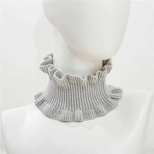 Pure color long knitted bib warm scarf