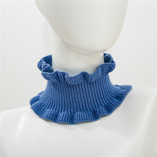 Pure color long knitted bib warm scarf