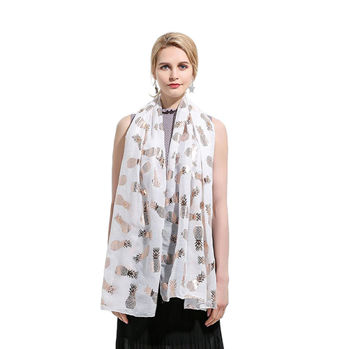 Summer white pineapple decoration scarf wholesale