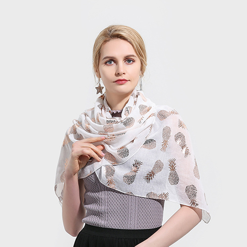Summer white pineapple decoration scarf wholesale
