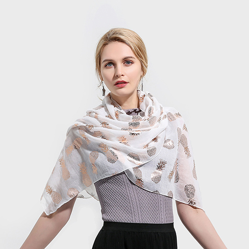 Summer white pineapple decoration scarf wholesale