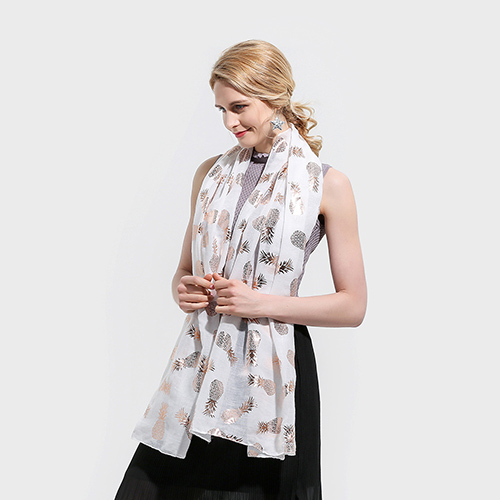 Summer white pineapple decoration scarf wholesale