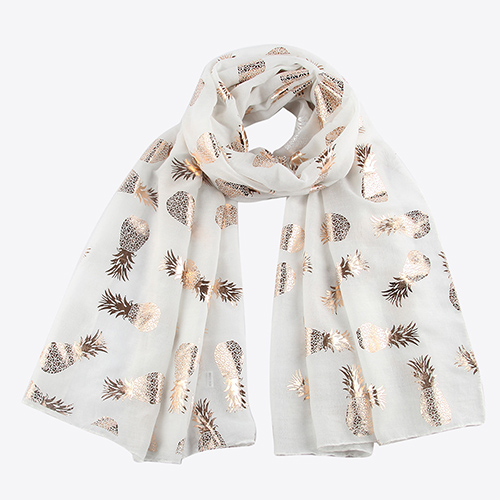 Summer white pineapple decoration scarf wholesale