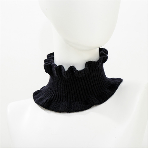 Pure color long knitted bib warm scarf