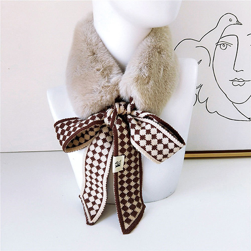Plaid plush printing thermal scarf wholesale