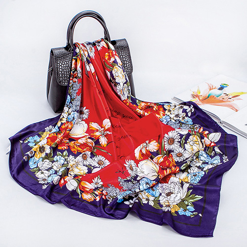 Wholesale floral decoration square scarf