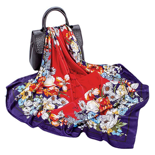 Wholesale floral decoration square scarf