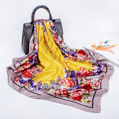 Wholesale floral decoration square scarf