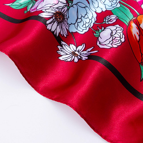 Wholesale floral decoration square scarf