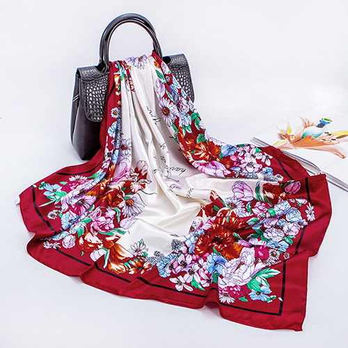 Wholesale floral decoration square scarf