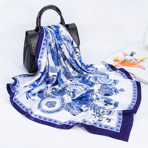 Blue white porcelain square scarf wholesale china