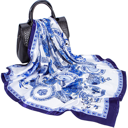 Blue white porcelain square scarf wholesale china