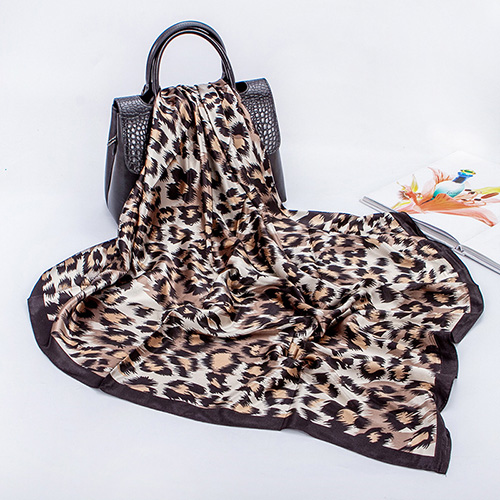 90cm leopard print soft square scarf wholesale