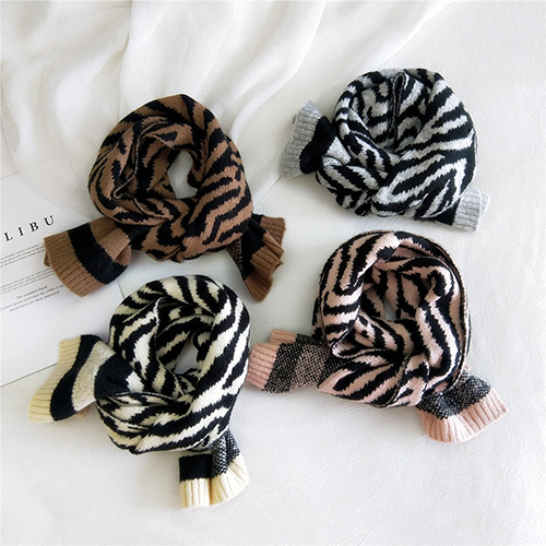 Winter striped knitted warm scarf wholesale