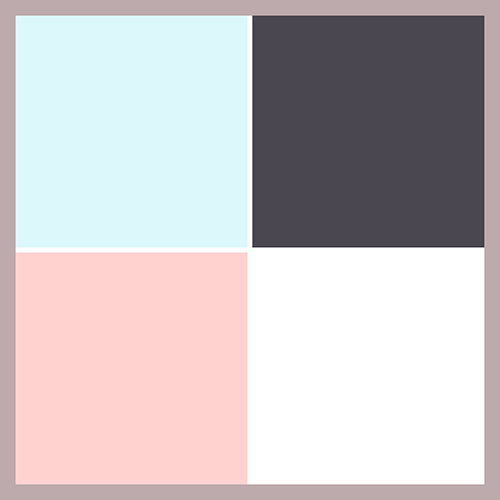 Grey pink square stitching pure silk scarf