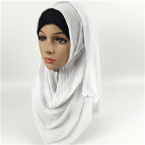 China wholesale pleated solid color chiffon scarf