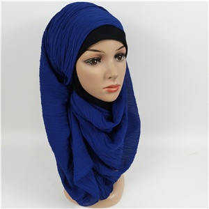 China wholesale pleated solid color chiffon scarf