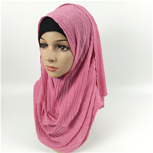 China wholesale pleated solid color chiffon scarf