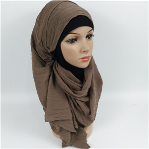 China wholesale pleated solid color chiffon scarf